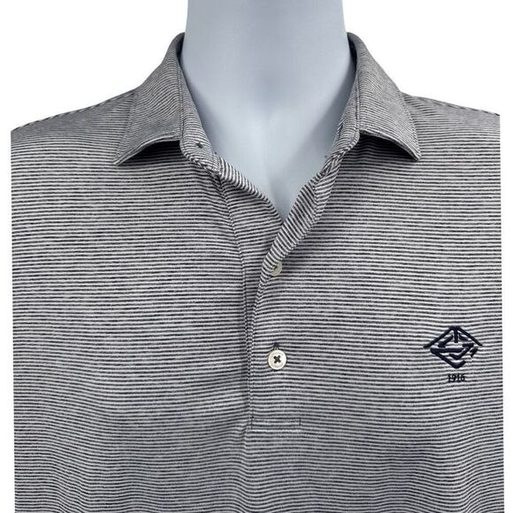 Johnnie-O Gray Striped Golf‎ Polo Shirt Men’s Size S Stretch Performance - Picture 2 of 11